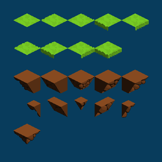 isometric floating island tilesheet